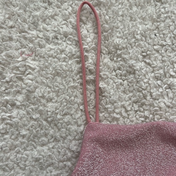 SHEIN Pink Petite Backless Ruched Glitter Bodycon Dress Size Small - Picture 6 of 10